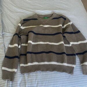 Striped Brown and Navy Sweater